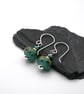 aqua green lampwork glass and Turquoise gemstone earrings