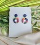Rich Autumn Polymer Clay Hoop Earrings