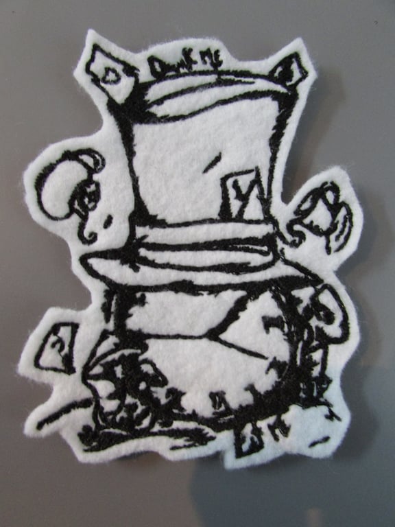 Alice clock Embroidered Sew on Applique Patch