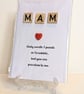 Mam only worth 7 points in Scrabble greetings card Welsh - Image 1