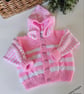 Designer Baby Girls Hooded Jacket Hand Knitted  9 - 18 months size - Image 9