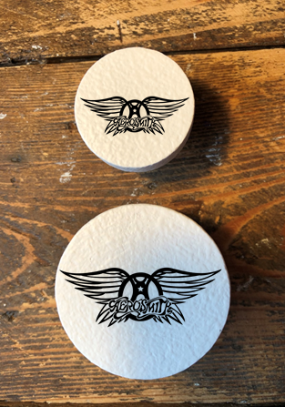 Handmade Aerosmith inspired logo knobs pine wardrobes cupboards drawers