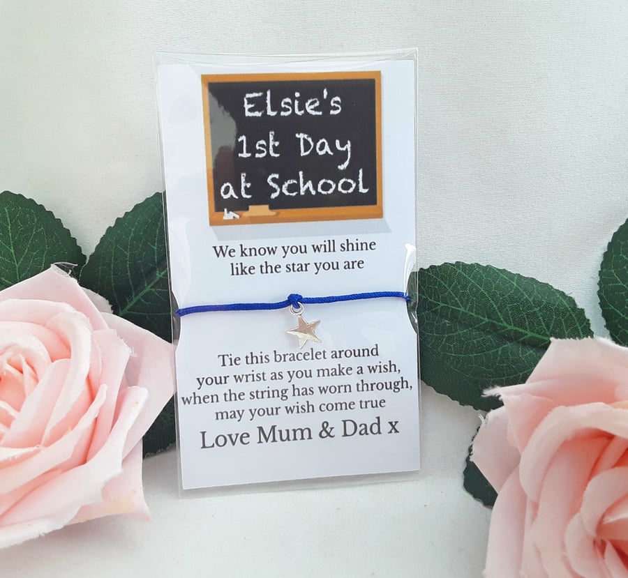 Personalised 1st day at school bracelet, 1st day at school gift