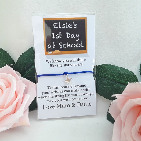 Personalised 1st day at school bracelet, 1st day at school gift