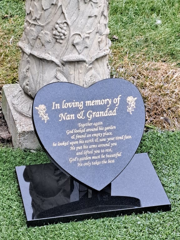  Memorial Grave Marker  GraveStone Granite Slanted Memorial Plaque Stone