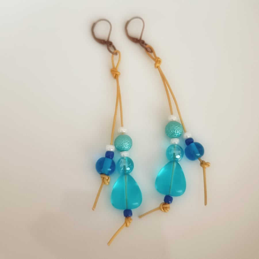 Dangle Blue Earrings, long