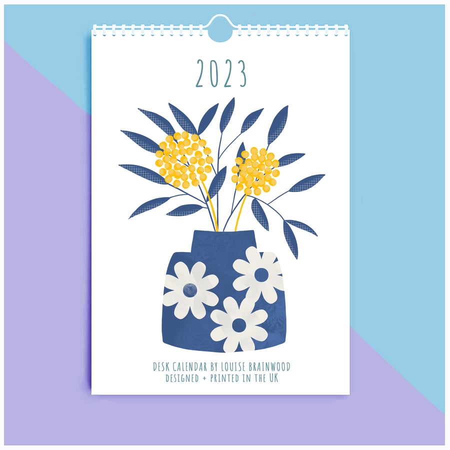 2023 Illustrated Floral A5 Wall Calendar