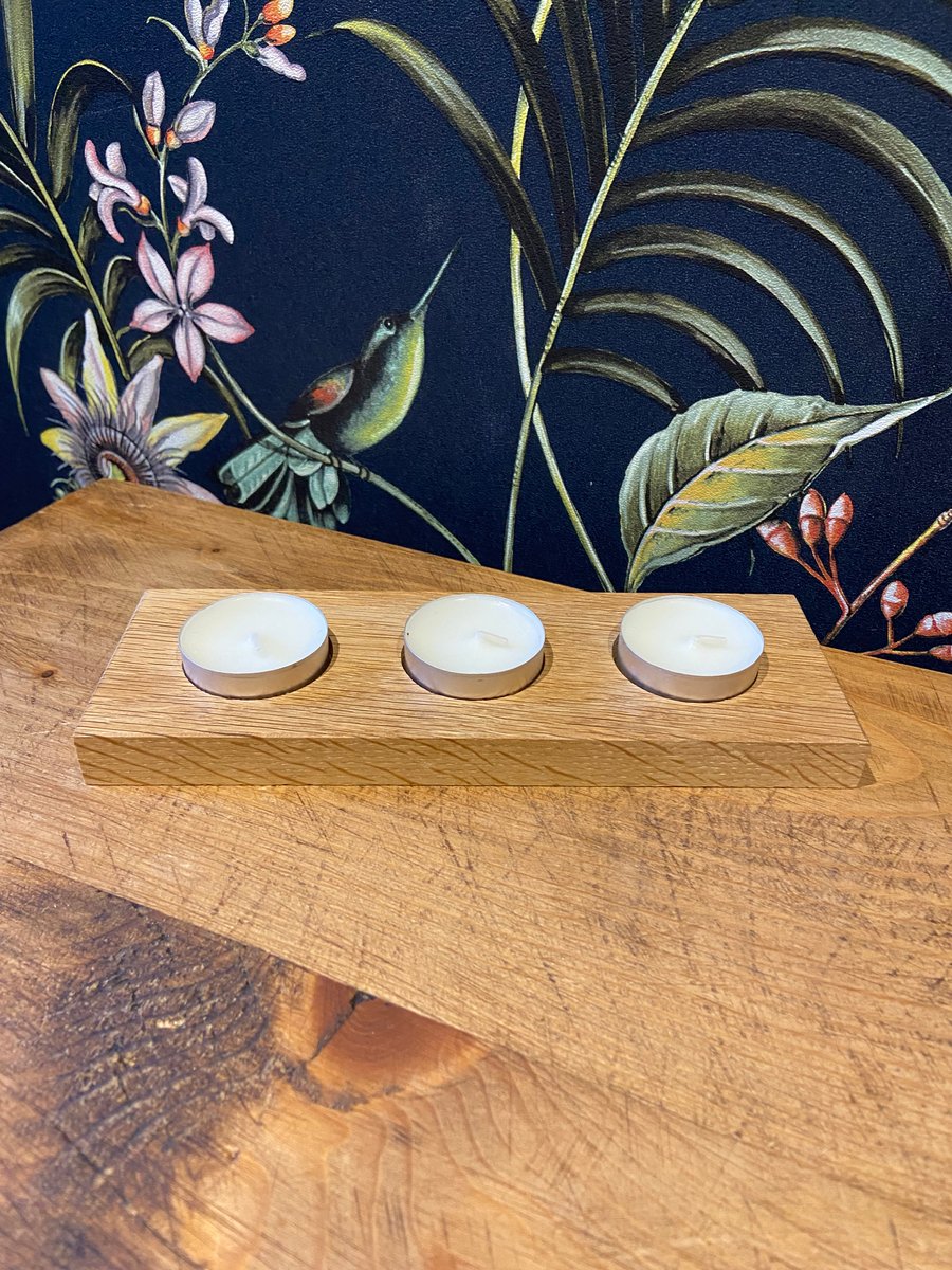 Oak t-light holder