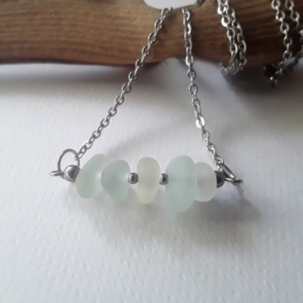 Seaglass Horizontal Stack Necklace 