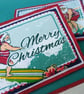 Santa Holiday Textile Postcard Decoration hand embroidered personalised message - Image 9