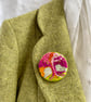 Brooch, Hand Embroidered Multi Coloured Tree of Life  - Image 2