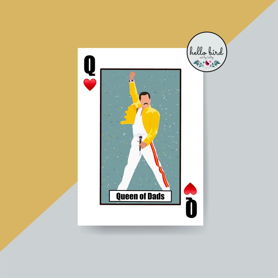 Freddie Mercury Inspired Father's Day Card - Queen of Dads