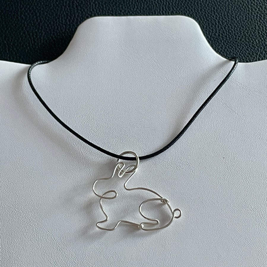 Wire Wrapped Bunny Rabbit Pendant
