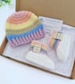 Rainbow Baby Hat and Booties Gift Set - Newborn - 6 Months