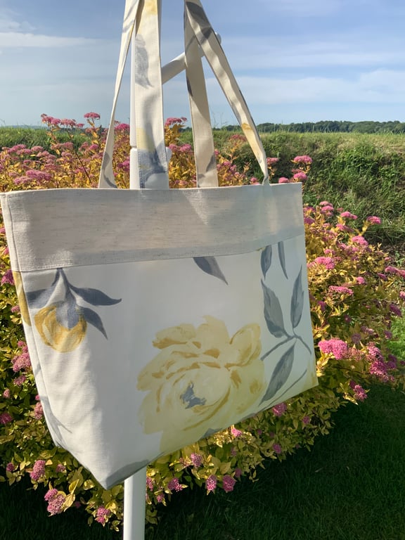 Handmade Tote Bag, Beach Bag, Handbag, Travel Bag, Work Bag, Floral