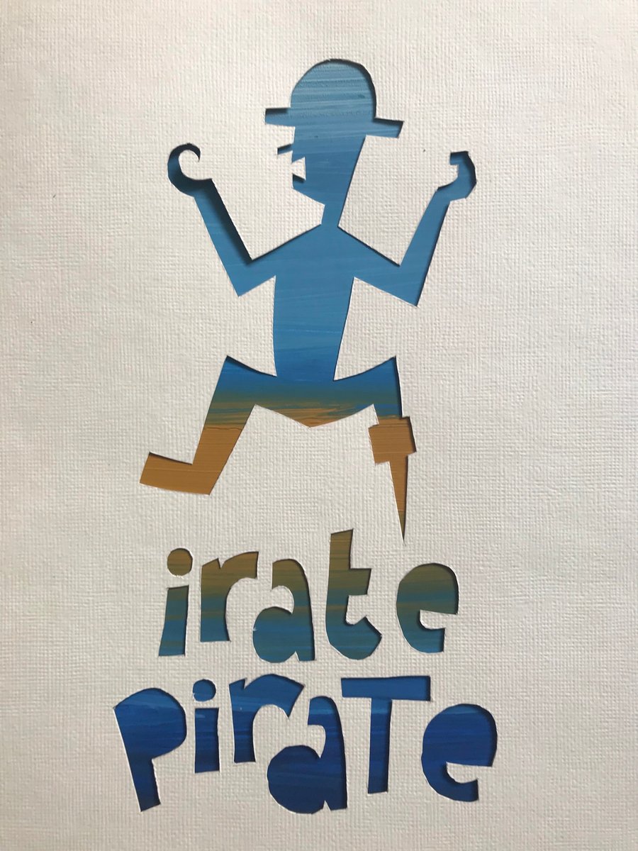 (TXT49) Handcut artwork: irate pirate