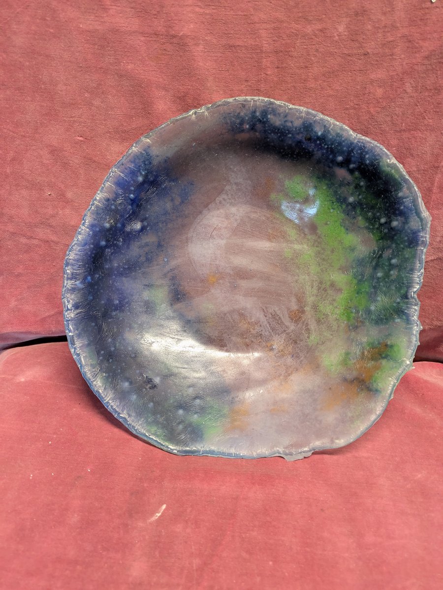Perfectly Imperfect Elements Fused Glass Bowl 