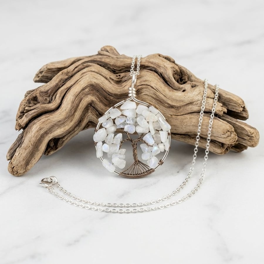 Wire Quartz Tree Of Life Pendant