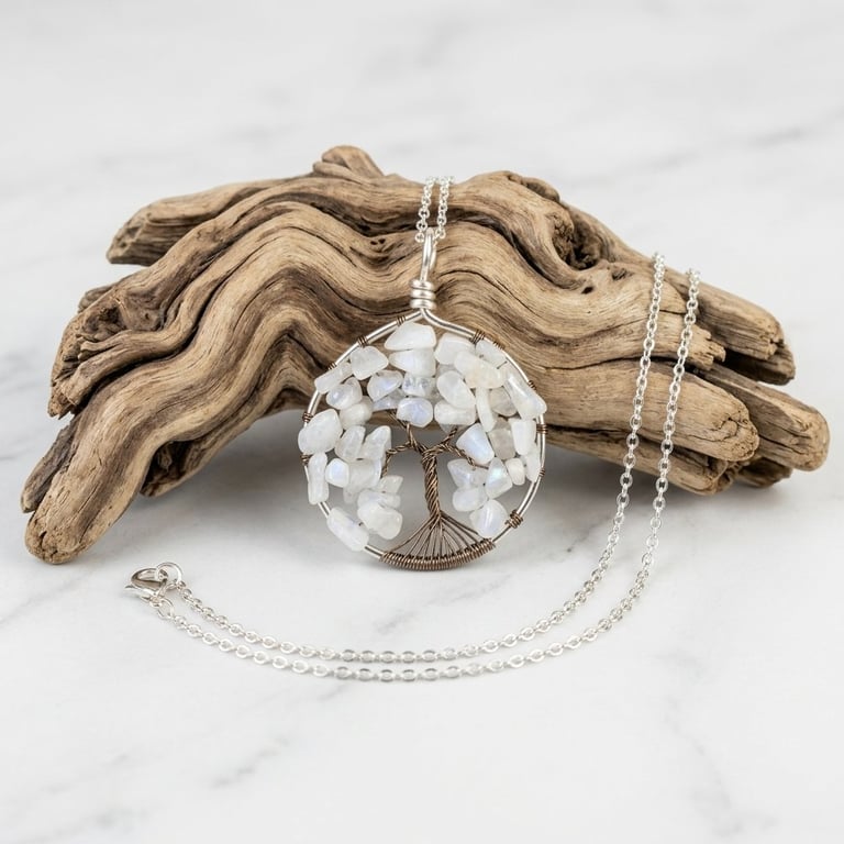 Wire Quartz Tree Of Life Pendant