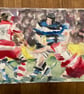 West Country Clash – original watercolour painting, unframed - Image 2