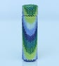 Beaded Wooden Needlecase in Seafoam Bargello Pattern - Image 3