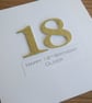 Handmade 100th birthday card - personalised with any age and message - Image 4