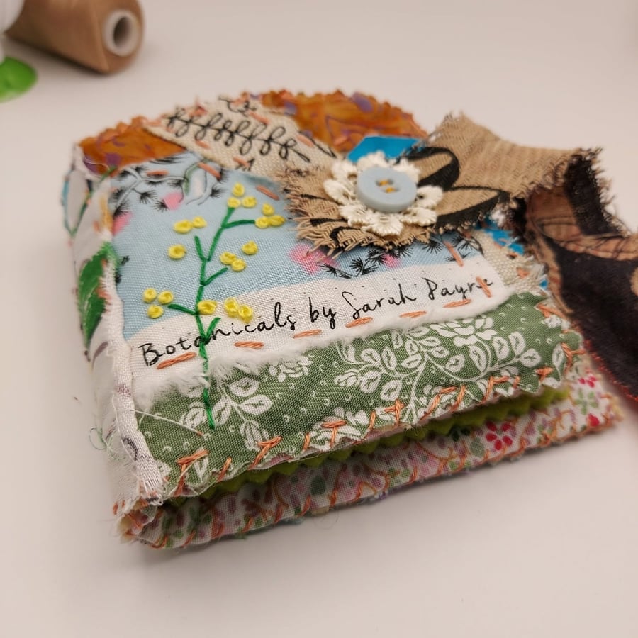 Small Handmade Needle case - Slow Stitch Patchwork