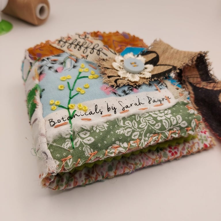 Small Handmade Needle case - Slow Stitch Patchwork