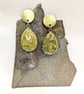 Earthy Elegance: Textured Gold and Unakite Teardrop Earrings  - Image 4