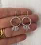 Pastel Aquamarine Gemstone Super Disco Ruffle Silver Circle Earrings - Image 3