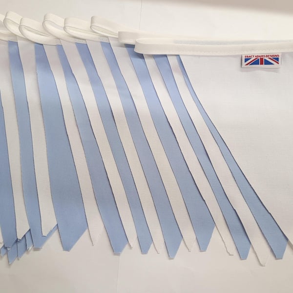 Pale blue and white bunting - 10 mtr Christening Manchester city Coventry city