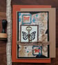 Butterfly mixed media card handmade blue