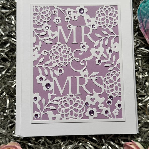 Handmade wedding day card 