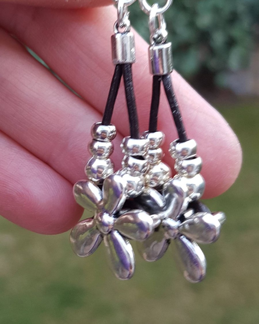 Unusual leather earrings. UK Drop dangle earrings, quirky earrings unique