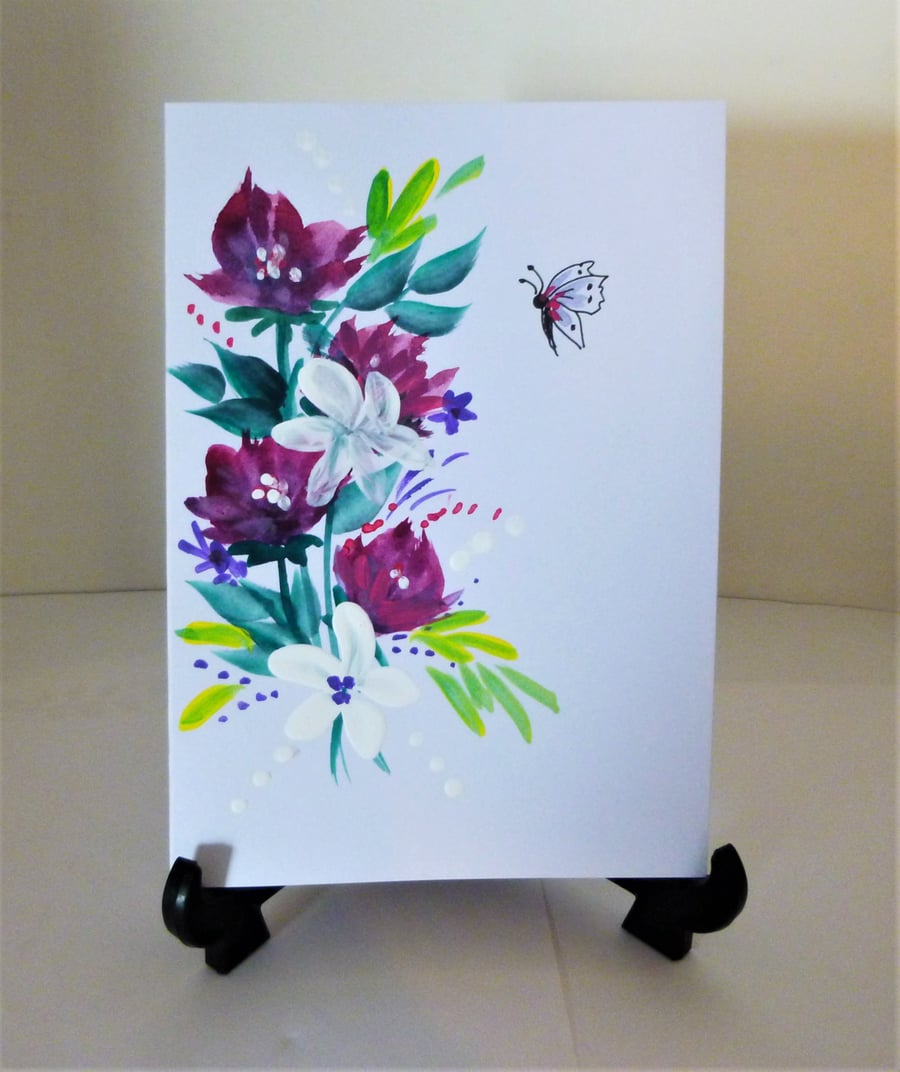 all occasion blank hand painted greetings card ( ref f 828 )