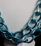 Blue Aluminium Chain Lightweight Necklace - Image 4