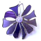 Abstract Purple Flower Suncatcher Stained Glass Dichroic 