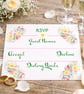 Floral Wedding Invitation & RSVP Set with Handmade Envelopes