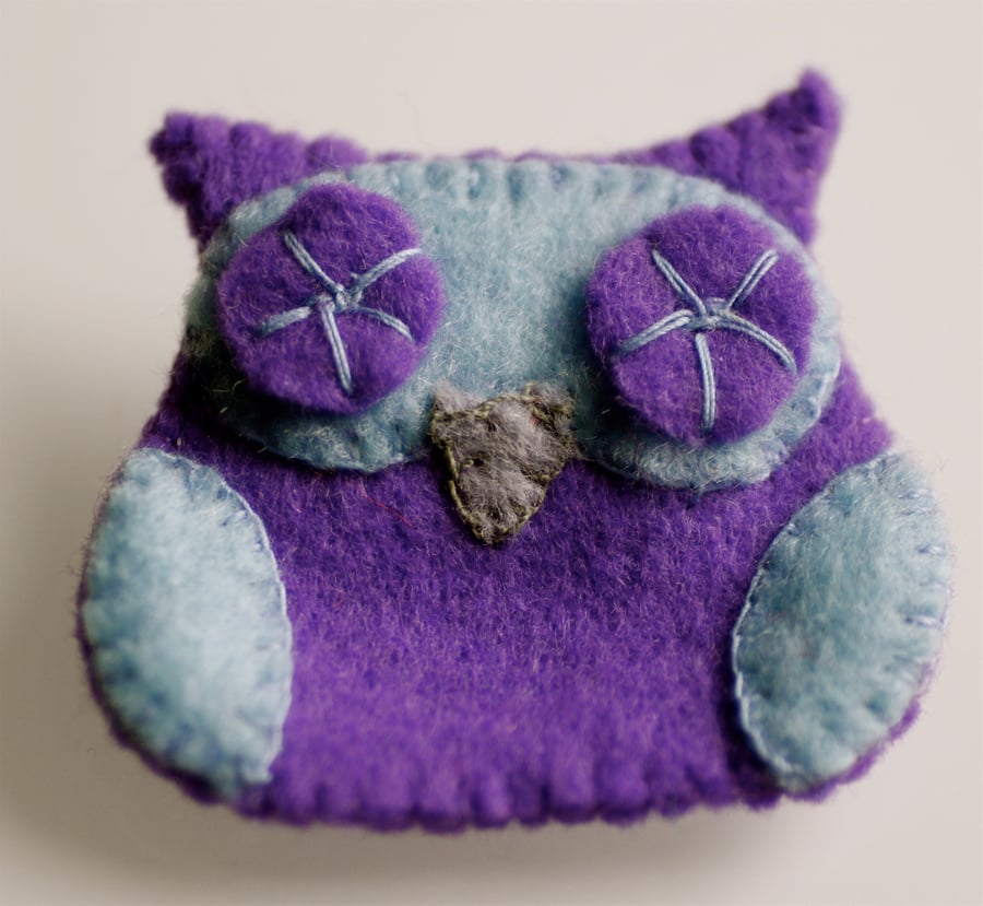 Cute Felt Owl Brooch