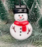 Snowman - Fused Glass Christmas Tree Decoration - Image 6