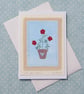 Miniature applique, Little Red Flowers hand-stitched card, pretty and delicate - Image 4