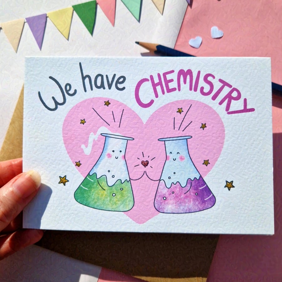 We have Chemistry Valentines day card, Anniversary card, Wife Card, Husband Card