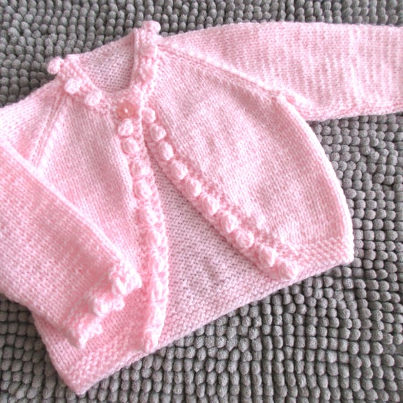 16" Baby Bobble Edged Cardigan