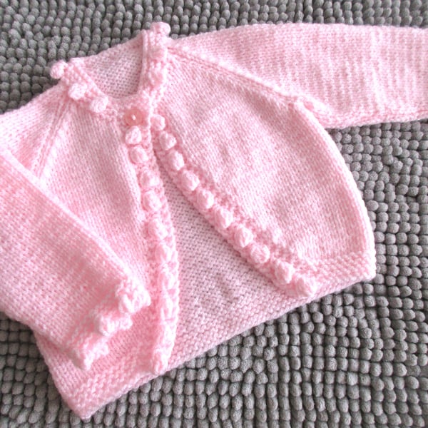 16" Baby Bobble Edged Cardigan