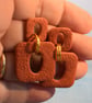 Textured Square Statement Earrings - Image 2
