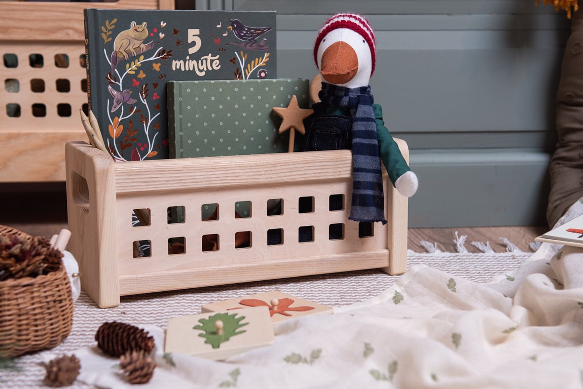 Wooden Mini Storage Caddy. Storage for children's, small toys, toiletries. 
