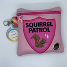 Squirrel Patrol, Embroidered Poo bag dispenser.