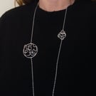 Shaped Sterling Silver Wire Necklace - Unusual Statement Necklace