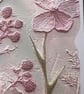 Happy birthday card, lilac, purple, silver and pink floral, embossed, flowers - Image 3