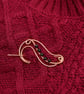 Handmade Copper Shawl Pin – Wire Brooch with Beads, Knitwear Accessory - Image 2